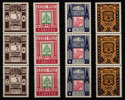 Estland 131-134 postfrisch als senkrechte 3er Streifen #NM185