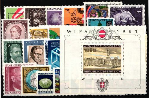 Österreich Jahrgang 1981 postfrisch