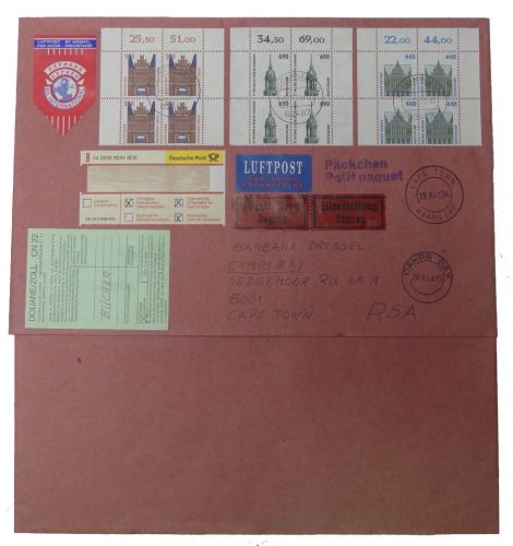 BRD 1860, 1937, 1938 gestempelt SWK 4er Block #NQ242