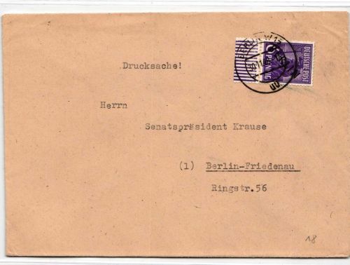 Berlin 2 UR auf Brief als Einzelfrankatur vom kennzeichnenden Unterrand #NR906