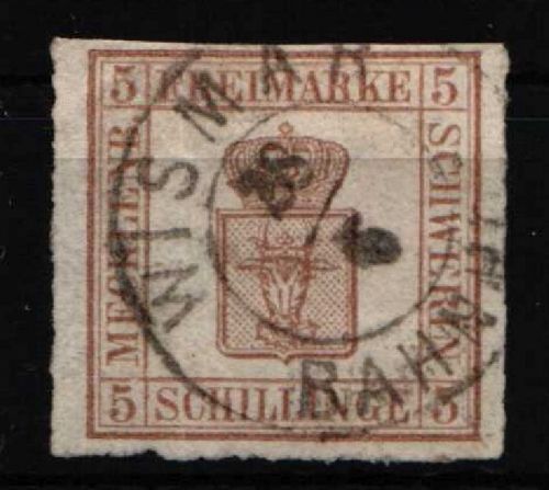 Mecklenburg Schwerin 8 z gestempelt geprüft Jäschke BPP, Mängel #NR963