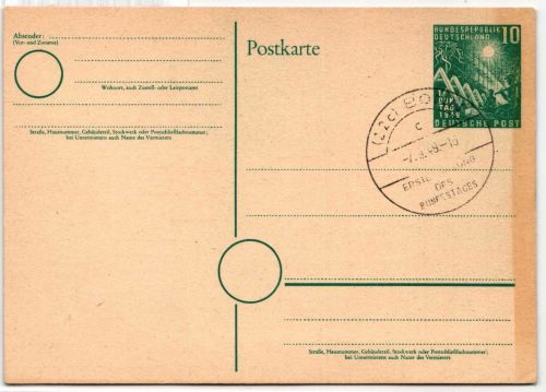 BRD Pso 1 als Ganzsache FDC #NQ561