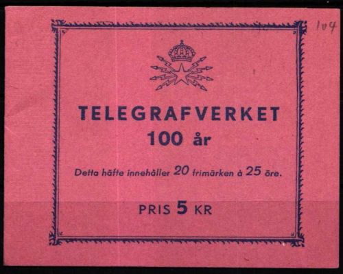 Schweden 385 D postfrisch als Markenheft #NT662