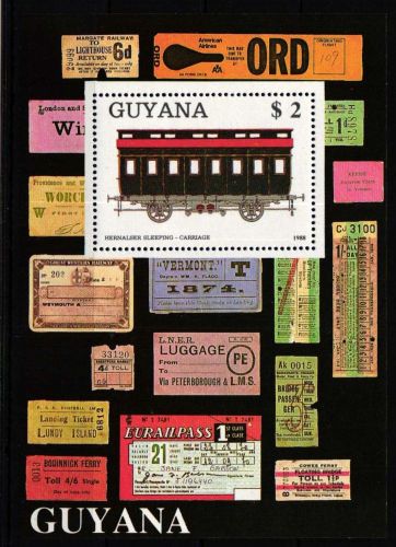 Guyana Block 33 postfrisch als Blockausgabe Lokomotiven #NT478