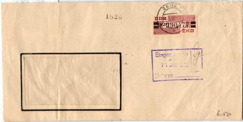 DDR X auf Brief DDR ZKD #NY441