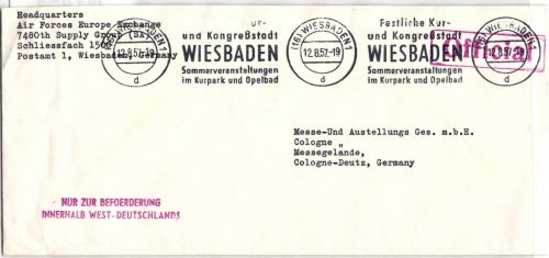 Alliierte Besetzung auf Brief Air Force USA #NY454