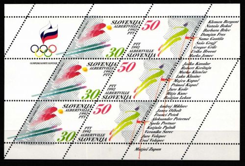 Slowenien 6 und 7 postfrisch Kleinbogen / Olympische Spiele #NN656