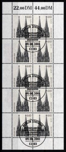 BRD Bund 2206 gestempelt mit Ersttagsstempel Berlin als Kleinbogen #NM915