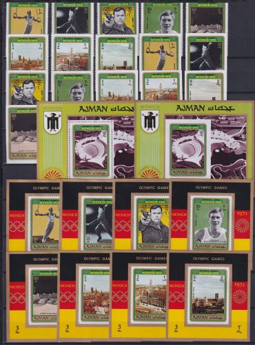 Ajman Block 234 A/B + 693-700 A/B + Einzelblöcke postfrisch Olympia #NM626