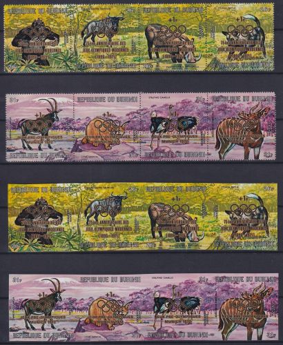 Burundi 774-781 A/B postfrisch Olympia, als 5er Streifen #NM630