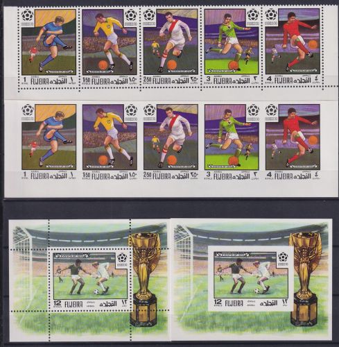 Fujeira Block 199 A/B + 1463-1467 A/B postfrisch Fußball WM #NM633