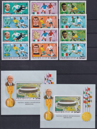 Fujeira Block 27 A/B + 544-549 A/B postfrisch Fußball WM #NM636