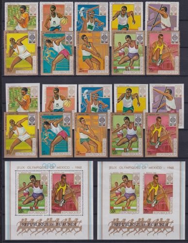 Burundi Block 29 A/B + 446-455 A/B postfrisch Olympia #NM639