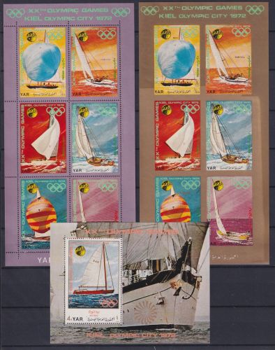 Jemen arab. Rep. Block 170 + 1426-1431 A/B als KB postfrisch Olympia #NM641