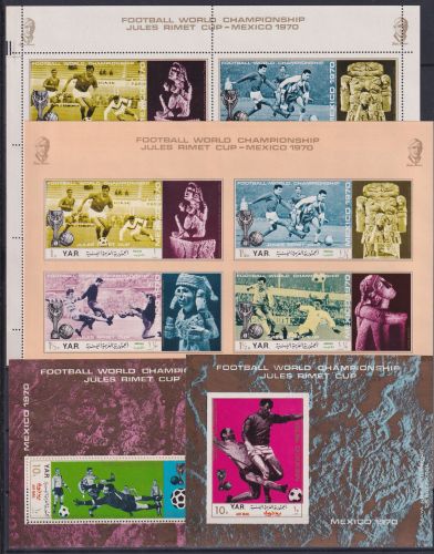 Jemen arab. Rep. Block 133-134 + 1166-1171 A/B als KB postfrisch Fußball #NM642