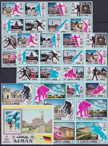 Ajman Block 247 + 726-745 A/B postfrisch Olympia #NM649