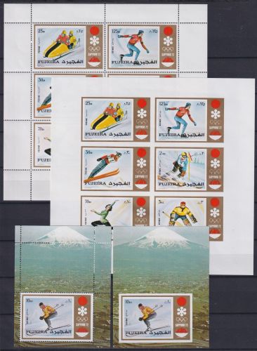 Fujeira Block 87 A/B + 819-824 A/B als KB postfrisch Olympia #NM652