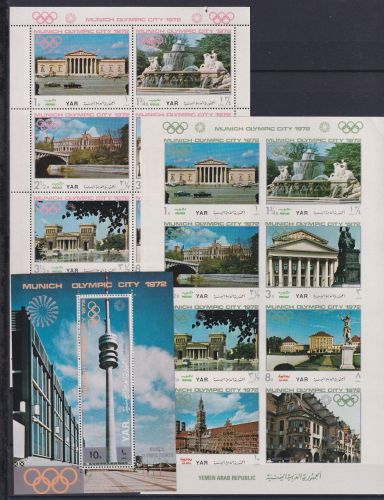 Jemen arab. Rep. Block 145 + 1232-1238 A/B als KB postfrisch Olympia #NM659