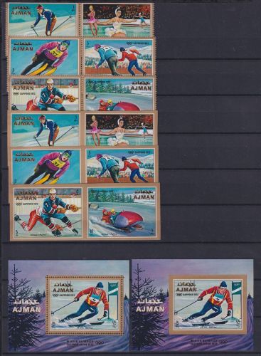 Ajman Block 222 A/B + 662-667 A/B postfrisch Olympia #NM660