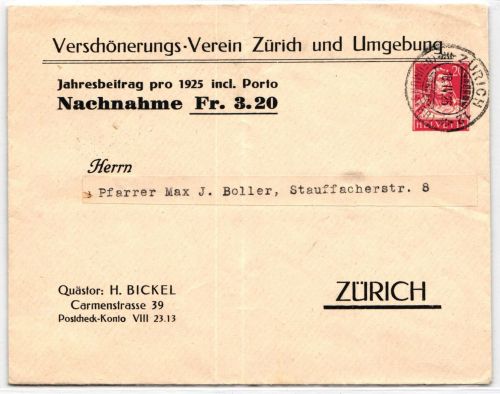 Schweiz Privatganzsache auf Brief Ortsbrief #NY541