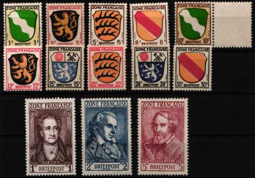 Französische Zone Allg. Ausgabe 1-13 postfrisch