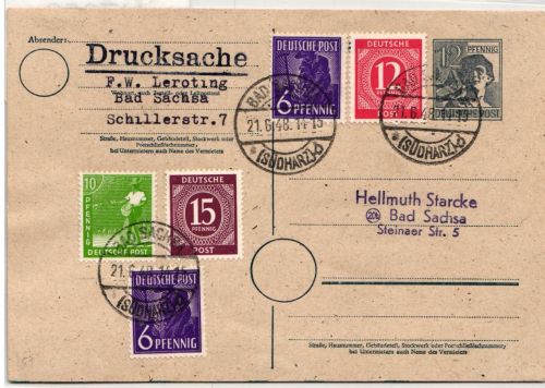 Alliierte Besetzung P 962, 922 u.a. als Ganzsache Brit. Am. Zone ZF #NZ059