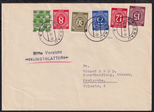 Alliierte Besetzung 39II,921934 u.a. auf Brief Am. Brit. Zone ZF #NZ082