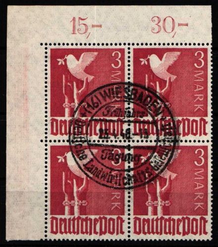 Alliierte Besetzung 961 P OR ndgz. gestempelt Viererblock