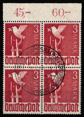 Alliierte Besetzung 961 P OR ndgz. gestempelt Viererblock