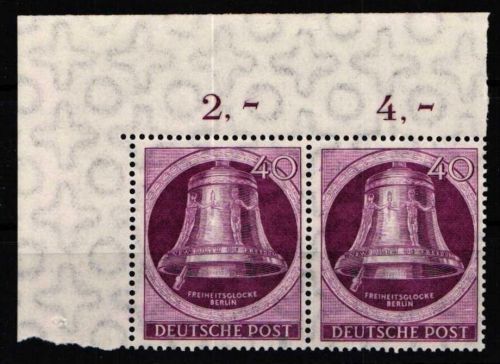 Berlin 79 Paar Ecke ob. lks. ** postfrisch Glocke links