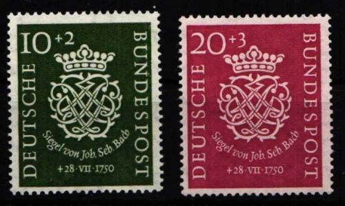 BRD Bund 121, 122 ** postfrisch Bachsiegel