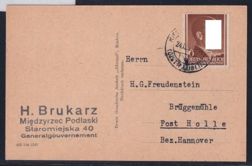 Generalgouvernement 72 auf Postkarte Neujahrskarte #NZ533