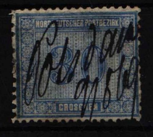 Norddeutscher Bund 26 gestempelt Federzugentwertung, Mängel #NU845