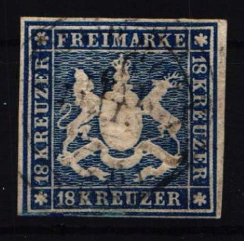 Württemberg 15 gestempelt leichte Mängel, neuer Befund Klinkhammer #NU872