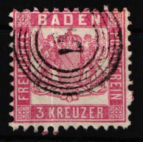 Baden 18 gestempelt Vollstempel #NU913