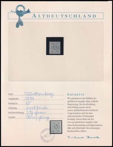 Altdeutschland Württemberg 60 postfrisch