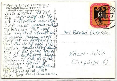 Berlin 136 auf Postkarte Ansichtskarte Frankfurt #NZ641