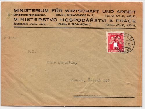 Böhmen & Mähren D 17 auf Brief Dienstbrief #NZ721