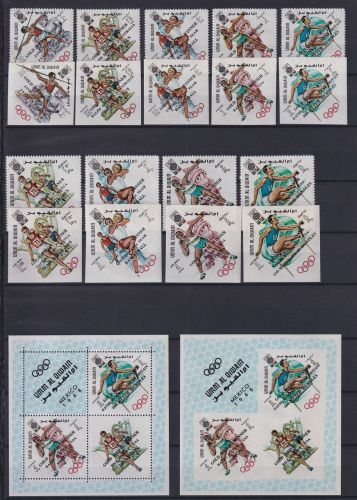 Umm al Qiwain Block 15 + 285-293 A+B postfrisch Olympische Spiele 1968 #NW386