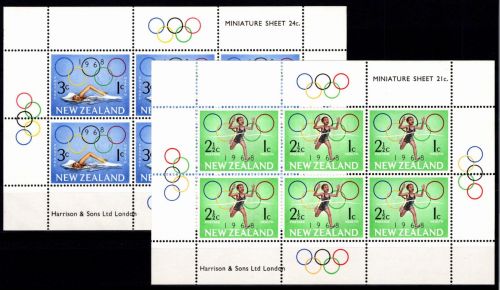 Neuseeland 487-488 postfrisch als Kleinbögen, Olympische Spiele #NV070