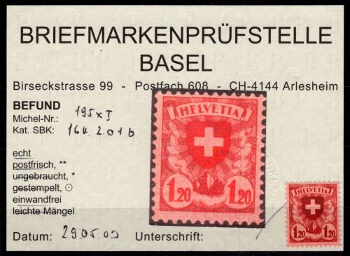 Schweiz 195 x postfrisch Attest #NW539