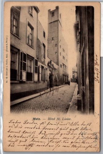 Ak Metz 1909 Hotel St. Livier auf Postkarte FP-Ansichtskarte #OB913