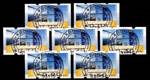 BRD Bund Automatenmarken 7 VS6 gestempelt