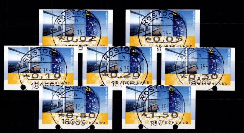 BRD Bund Automatenmarken 7 VS5 mit Druckverschiebung gestempelt #OC858