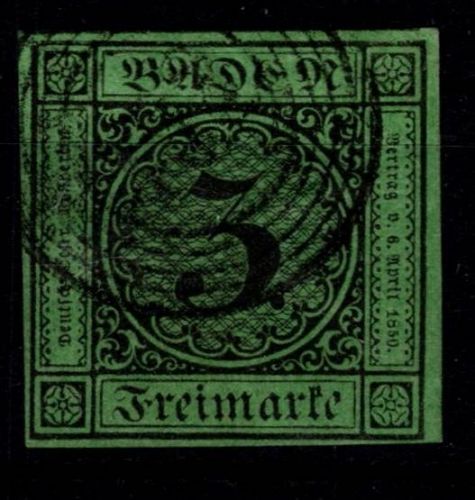 Baden 6 gestempelt gut geschnitten #OA820