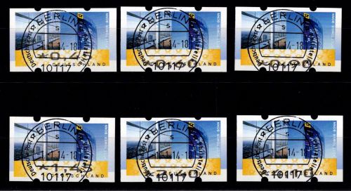 BRD Bund Automatenmarken 7 TS4 mit Zählnummer gestempelt