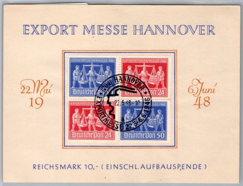 Alliierte Besetzung V Zd 1 FDC auf Ausstellungskarte Ersttagsonderstempel #NX546