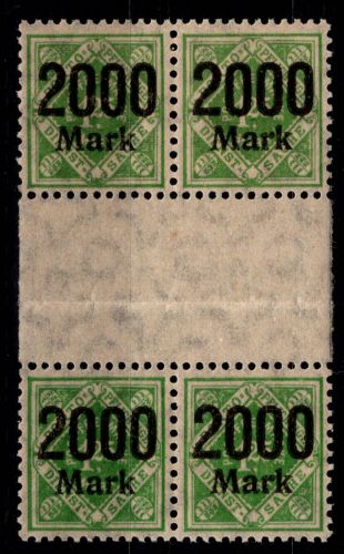 Württemberg Dienstmarken 172 ZW postfrisch 4er Block mit ZW gefaltet #OG223