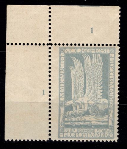 Halbamtliche Flugpostmarken 4 postfrisch vom Eckrand, geprüft Sieger BPP #OG328