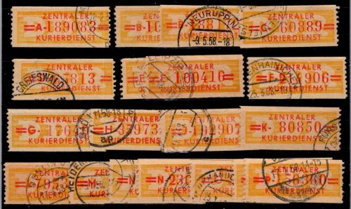 DDR 17 A-P gestempelt Dienstmarken #NX642